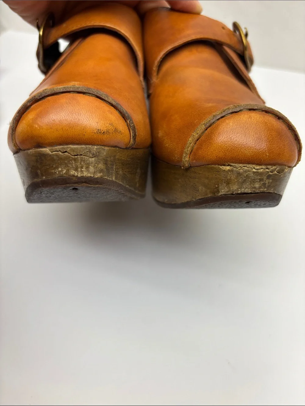 Rachel Comey Leather Buckle Slip-On Loafers in Cognac, SZ 6, box 11